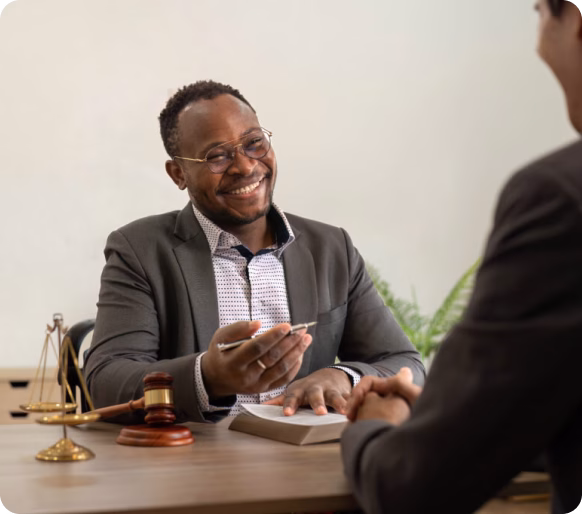 Attorney consulting with a client